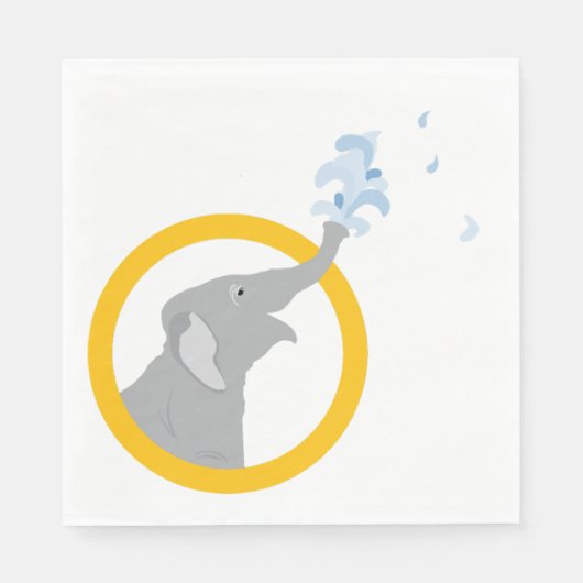 Das moderne Baby Gray Elephant Party Napkins Serviette (Vorderseite)