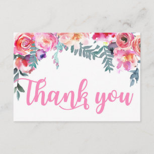 Das moderne Blumen Aquarell danken Ihnen Dankeskarte