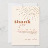 Das moderne Boho kommt hier zur Son Baby Dusche Dankeskarte (Vorderseite)