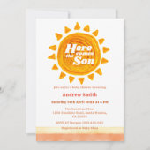 Das moderne Boho kommt hier zur Son Baby Dusche Einladung (Vorderseite)