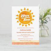 Das moderne Boho kommt hier zur Son Baby Dusche Einladung (Stehend Vorderseite)