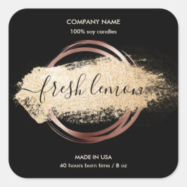 Das moderne Goldglas aus weißem Marmor mit dem Can Quadratischer Aufkleber