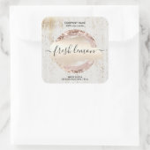 Das moderne Goldglas aus weißem Marmor mit dem Can Quadratischer Aufkleber (Tasche)