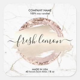 Das moderne Goldglas aus weißem Marmor mit dem Can Quadratischer Aufkleber