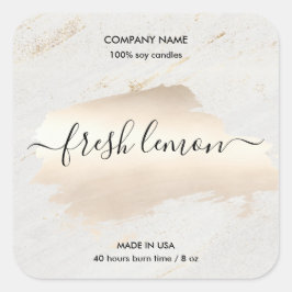 Das moderne Goldglas aus weißem Marmor mit dem Can Quadratischer Aufkleber