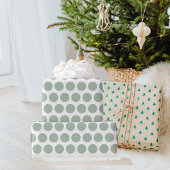 Das moderne Green Polka Dots Weihnachtswrapping Pa Geschenkpapier