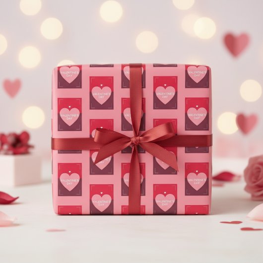 Das moderne Heartbeat Valentine Day Wrapping Paper Geschenkpapier
