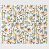 Das moderne "Jungle Safari Animals Wrapping Paper" Geschenkpapier (Flach)