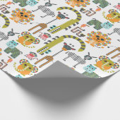 Das moderne "Jungle Safari Animals Wrapping Paper" Geschenkpapier (Ecke)