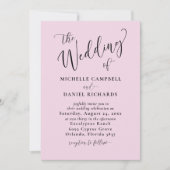 Das moderne Rosa "Die Hochzeit von" Einladung (Vorderseite)