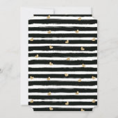 Das moderne Schwarze-Gold-Kreuz hört Taufen Einladung (Rückseite)