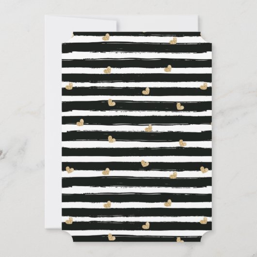 Das moderne Schwarze-Gold-Kreuz hört Taufen Einladung (Rückseite)