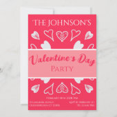 Das moderne Valentinstag-Party Rosa Einladung (Rückseite)