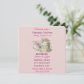 Das moderne Valentinstag Tea Party Einladung (Stehend Vorderseite)