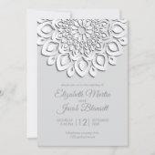 Das moderne Weißbuch schneidet Mandala Wedding Einladung (Vorderseite)