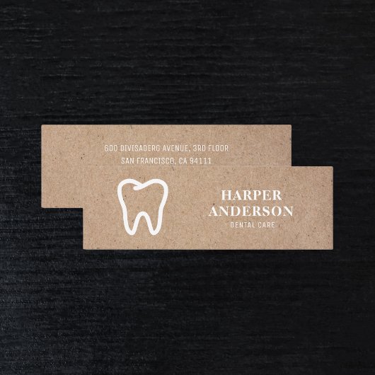 Das moderne White Tooth Icon von Kraft ist ein Min Mini Visitenkarte