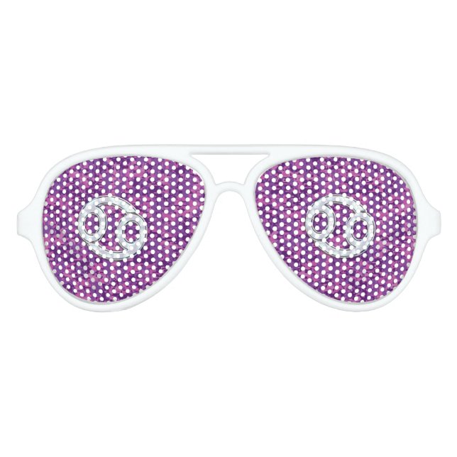 Das moderne Zodiac-Symbol auf der rosa digitalen C Partybrille (Vorderseite)