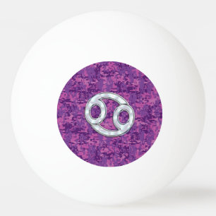 Das moderne Zodiac-Symbol auf der rosa digitalen C Tischtennisball