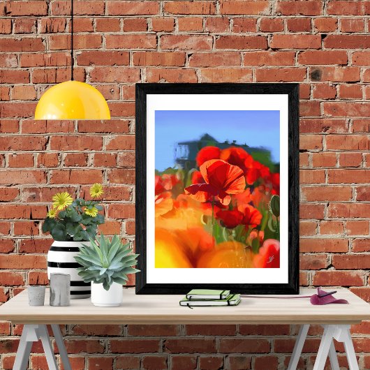 Das Mohn-Haus - Ölgemälde Fotodruck