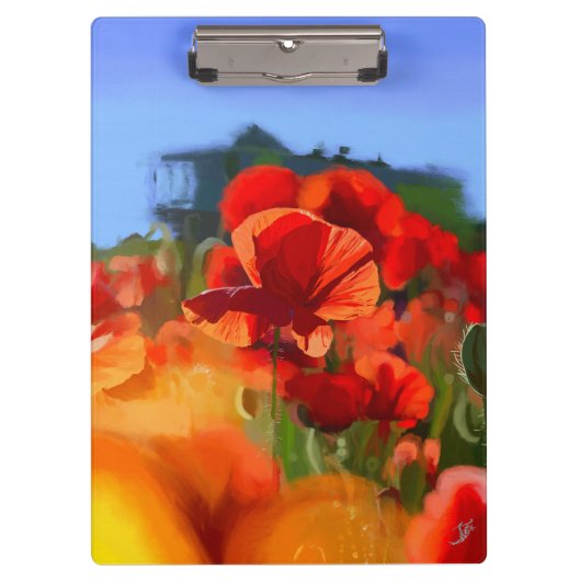 Das Mohn-Haus - Ölgemälde Klemmbrett (Vorderseite)