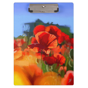 Das Mohn-Haus - Ölmalerei Klemmbrett