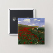 Das Mohnblumen-Feld Button (Vorne & Hinten)