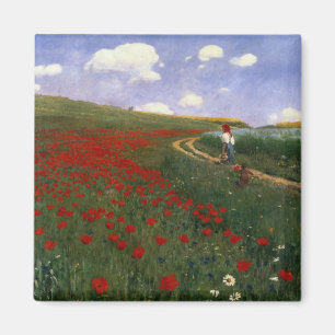 Das Mohnblumen-Feld Magnet