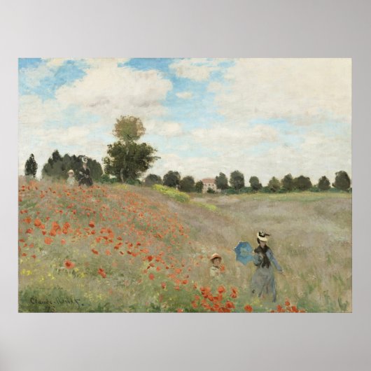Das Mohnfeld bei Argentinien von Claude Monet Poster (Vorne)