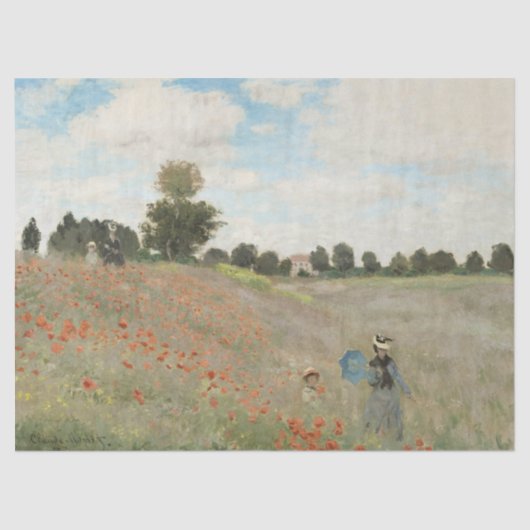 Das Mohnfeld bei Argentinien von Claude Monet Seidenpapier (Vorderseite)