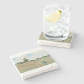 Das Mohnfeld bei Argentinien von Claude Monet Steinuntersetzer (Seitenansicht)