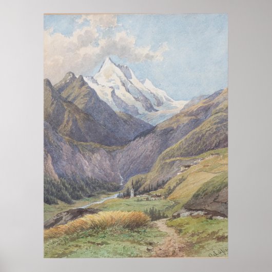 Das Mölltal mit dem Großglockner - Carl Lafite Poster (Vorne)