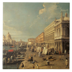 Das Molo und das Zecca, Venedig (Öl auf Leinwand) Fliese