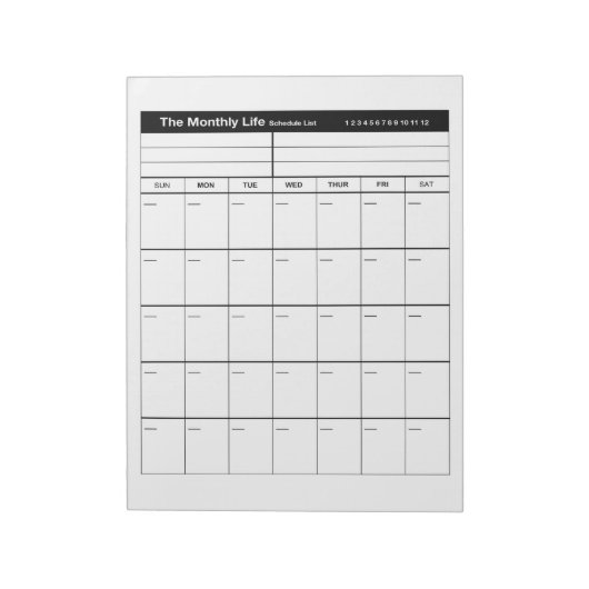 Das monatliche Leben Notizblock (Rotiert)