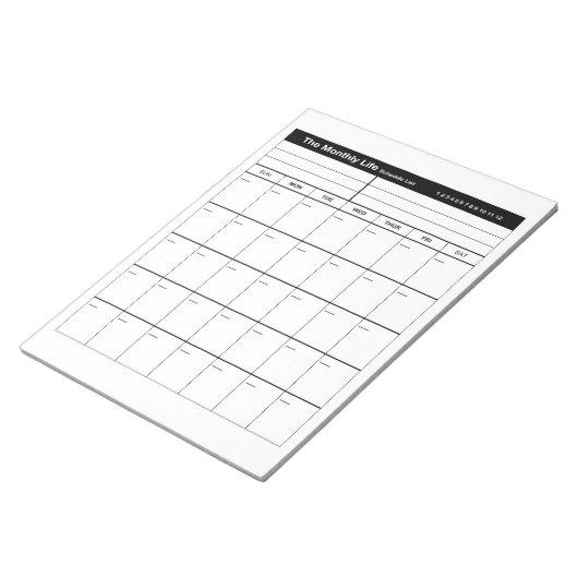 Das monatliche Leben Notizblock (angewinkelt)