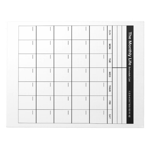 Das monatliche Leben Notizblock (Vorderseite)