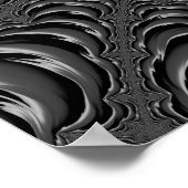 Das monochrome, feine Fraktal der Königin Abstrakt Poster (Ecke)