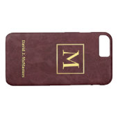 Das Monogramm-BurgundermarmorFührungskraft-Kasten Case-Mate iPhone Hülle (Rückseite (Horizontal))