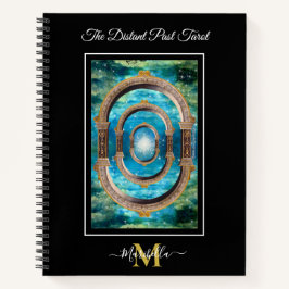 Das Monogramm der abgelaufenen Tarot-Deck-Karte im Notizblock