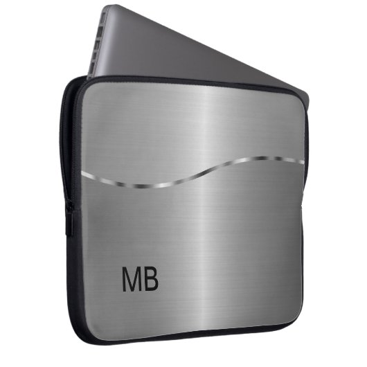 Das Monogramm-Laptop-Hülse der Männer Laptopschutzhülle (Vorne Rechts)