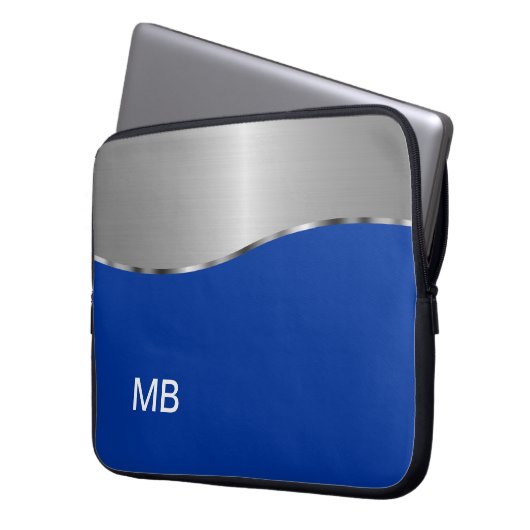 Das Monogramm-Laptop-Hülse der Männer Laptopschutzhülle (Vorderseite Links)