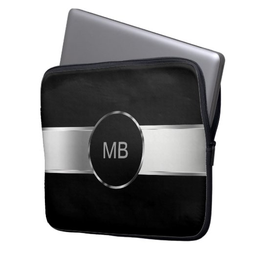 Das Monogramm-Laptop-Kasten der Männer Laptopschutzhülle (Vorderseite Links)