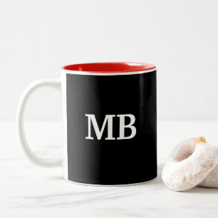 Das Monogramm-moderner Entwurf der Männer Zweifarbige Tasse