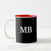 Das Monogramm-moderner Entwurf der Männer Zweifarbige Tasse (Links)