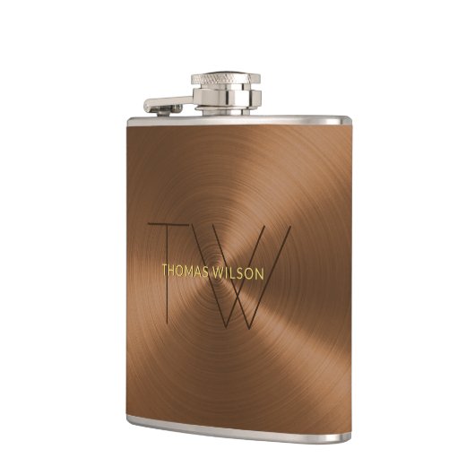 Das Monogramm-modernes Minimalistisches Flachmann (Links)