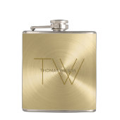 Das Monogramm-modernes Minimalistisches Flachmann (Vorderseite)