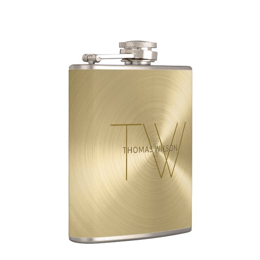 Das Monogramm-modernes Minimalistisches Flachmann (Rechts)