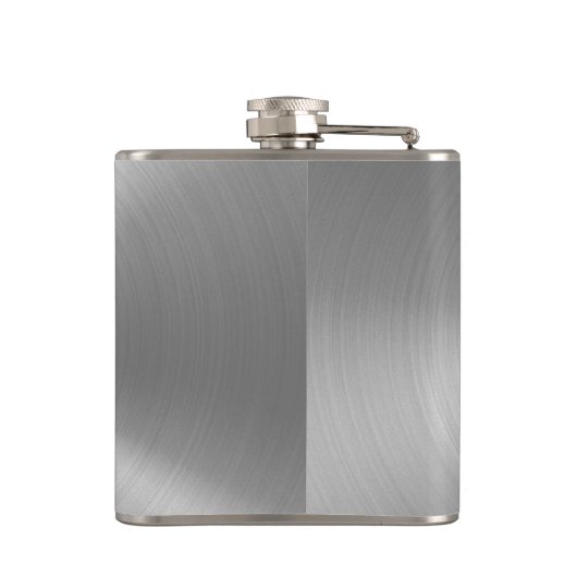 Das Monogramm-modernes Minimalistisches Zinn-Grau Flachmann (Rückseite)