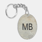 Das Monogramm-Schlüsselanhänger der Schlüsselanhänger (Vorderseite links)