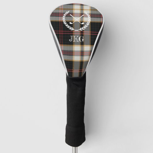 Das Monogramm-Vereine der Männer winden schwarzes Golf Headcover (Vorderseite)