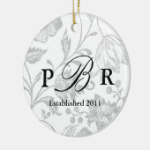 Das Monogramm-Verzierungs-Grau des Paares Keramikornament (Links)